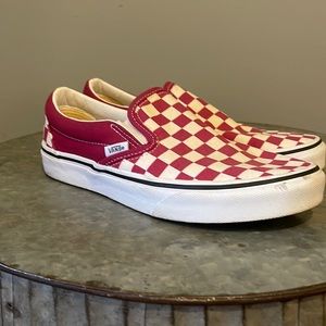 VANS, checkered, slip on, sneakers